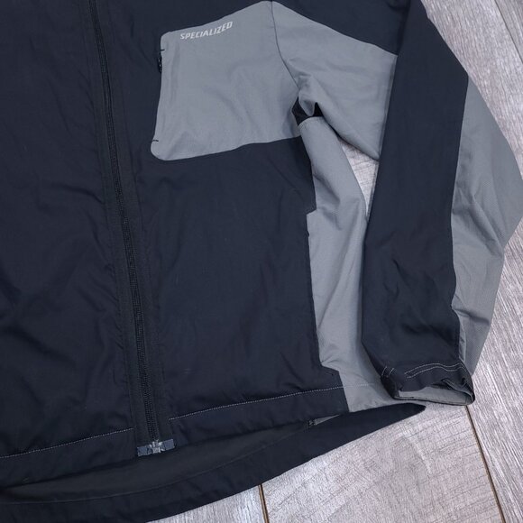 Specialized Mens Windbreaker Jacket Small Black Vented Lightweight Full Zip - Picture 3 of 7